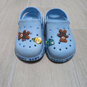 NWT Super Cute Light Blue Teddy Clogs Kids Unisex Slip-ons Sizes 12M to 7Yrs